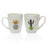 Mug Versa Cactus Pineapple 2 Units Porcelain