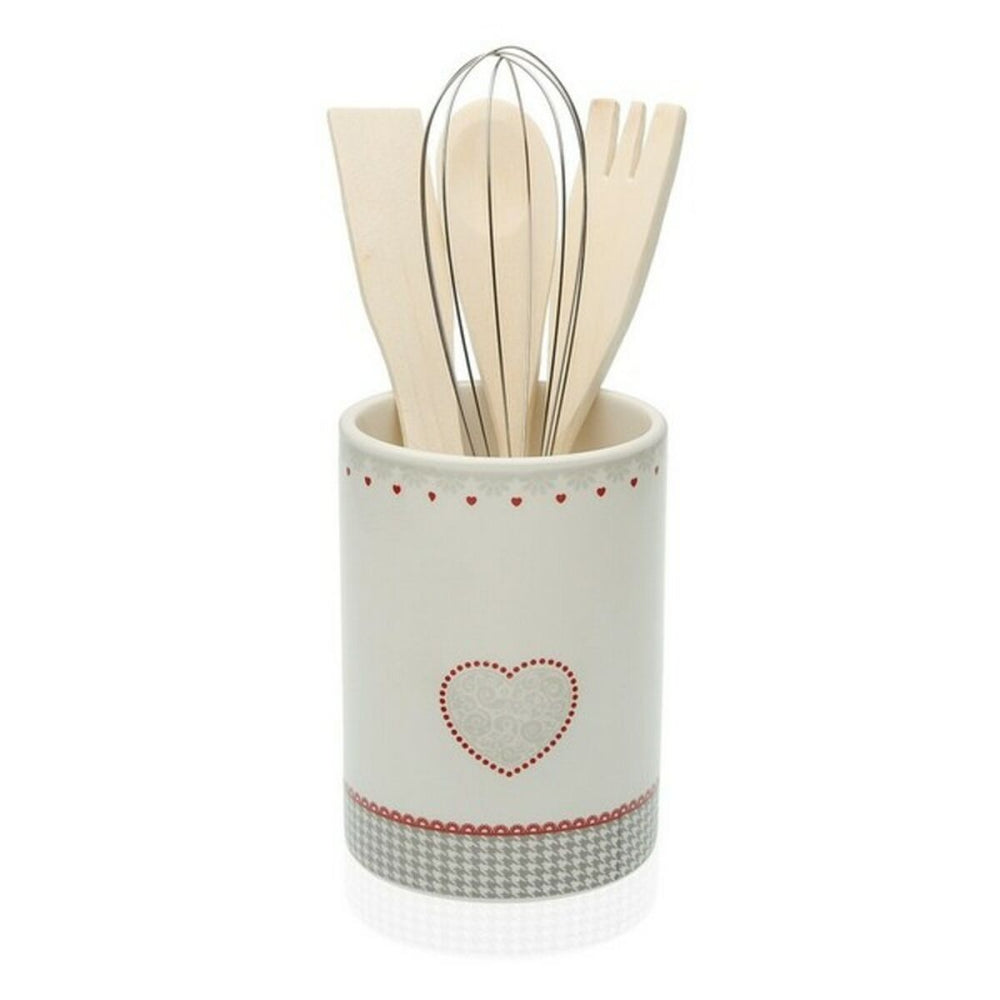 Pot for Kitchen Utensils Versa Ceramic (10 x 15 x 10 cm)