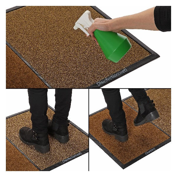 Doormat Disinfectant Brown Polyester (61 x 0,8 x 91 cm)