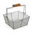 Fruit Bowl Versa Squared Grey 22,5 x 10 x 22,5 cm Metal Wood Steel