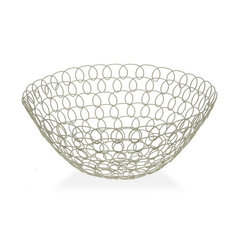 Fruit Bowl White Metal (28 x 12 x 28 cm)