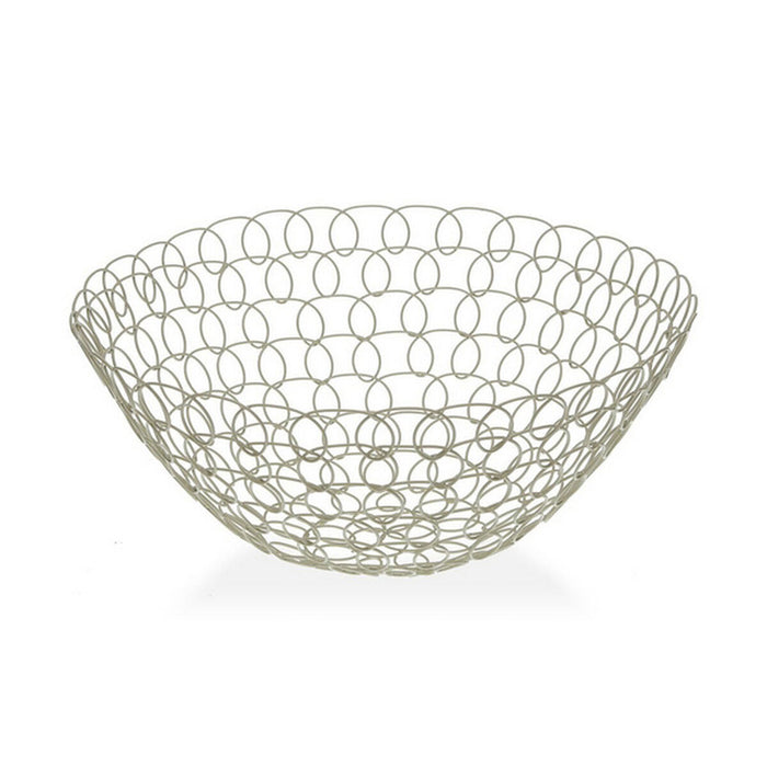 Fruit Bowl White Metal (28 x 12 x 28 cm)