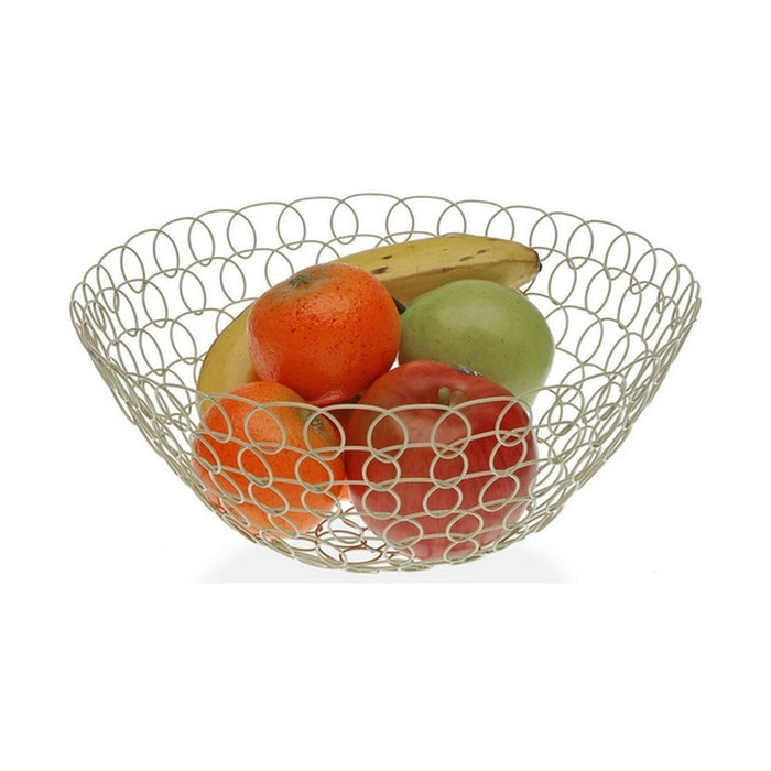 Fruit Bowl White Metal (28 x 12 x 28 cm)