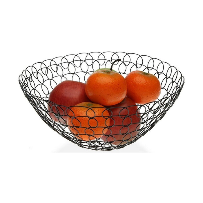 Fruit Bowl Black Metal (28 x 12 x 28 cm)