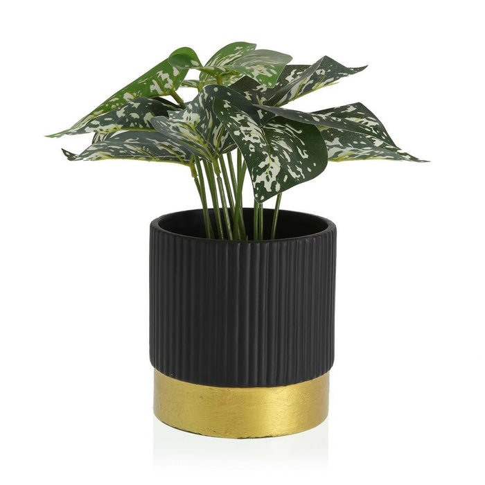 Plant pot Black Ceramic (13,5 x 14 x 13,5 cm)