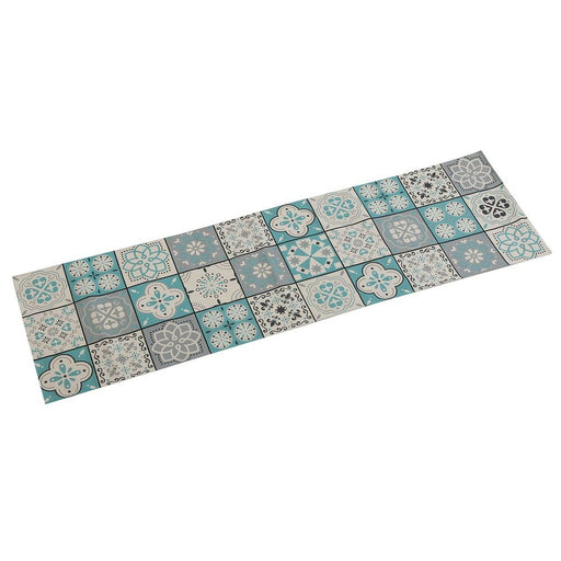 Table Runner Mosaic Turquoise Polyester (44,5 x 0,5 x 154 cm)