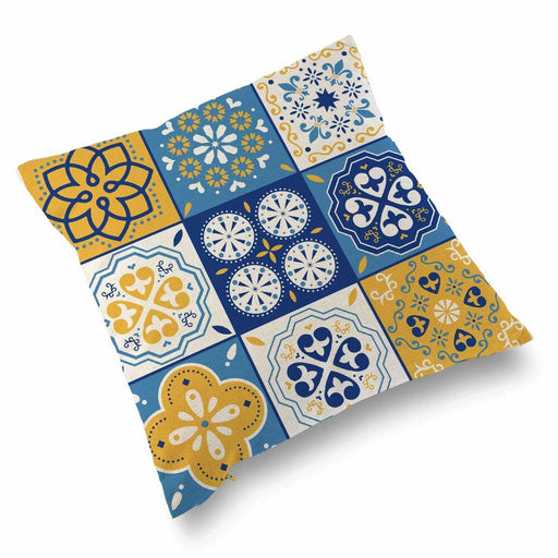 Cushion with Filling Mosaic Yellow Polyester (15 x 45 x 45 cm)