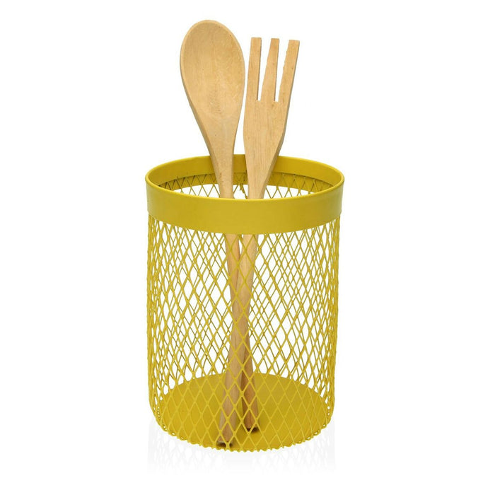 Pot for Kitchen Utensils Versa Yellow (11,5 x 15,5 x 11,5 cm)