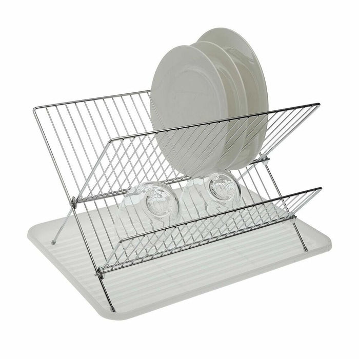 Draining Rack for Kitchen Sink Versa Lenny Plates White Steel Iron polypropylene (32 x 23 x 43 cm)