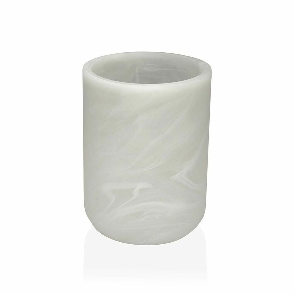 Toothbrush Holder Versa White Resin (7,5 x 10 x 7,5 cm)