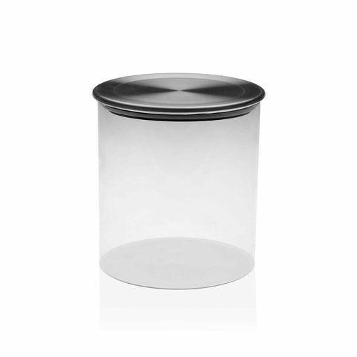 Glass Jar Versa 350 ml Crystal Steel (ø 8,5 x 8,5 cm)