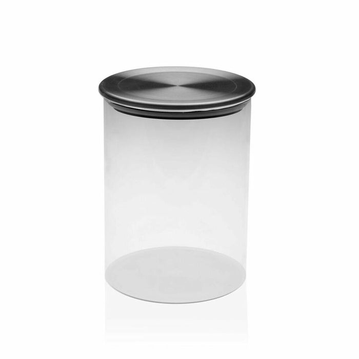 Glass Jar Versa 500 ml Crystal Steel (8,5 x 12 cm)