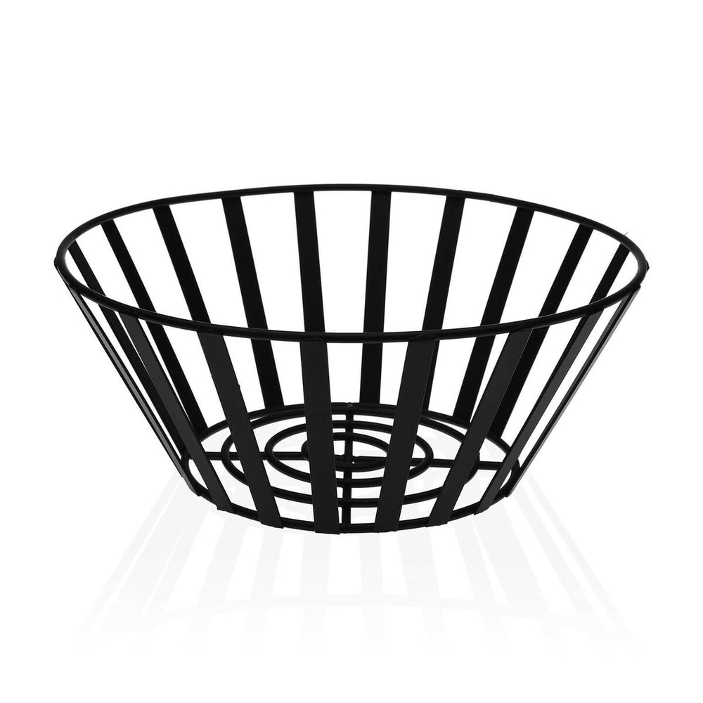 Fruit Bowl Versa Silver Black Steel (25 x 10 x 25 cm)