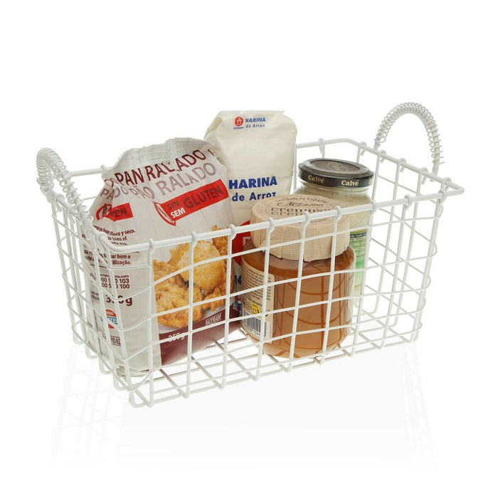 Multi-purpose basket Versa White Steel industrial (23 x 14,5 x 37 cm)