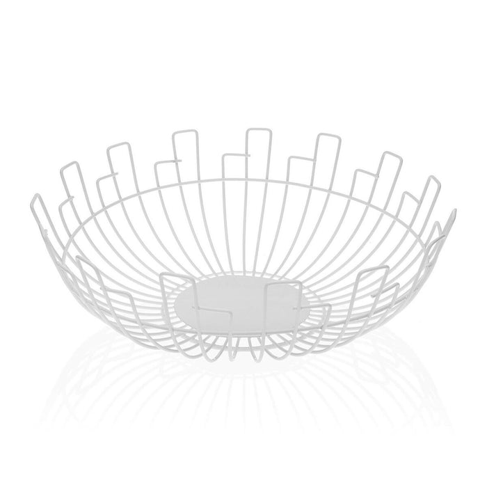 Fruit Bowl Versa White Steel (30 x 10 x 30	 cm)