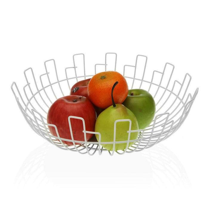 Fruit Bowl Versa White Steel (30 x 10 x 30	 cm)