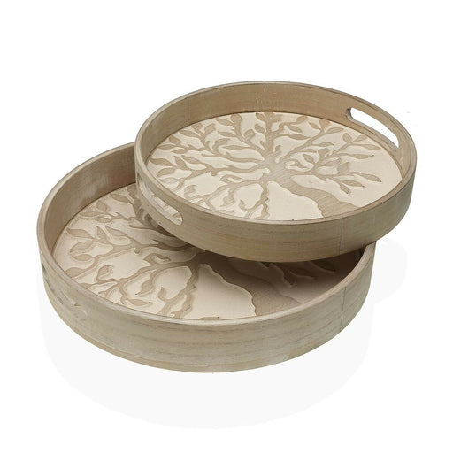 Snack tray Versa árbol Vida Wood MDF Wood 35 x 6 x 35 cm