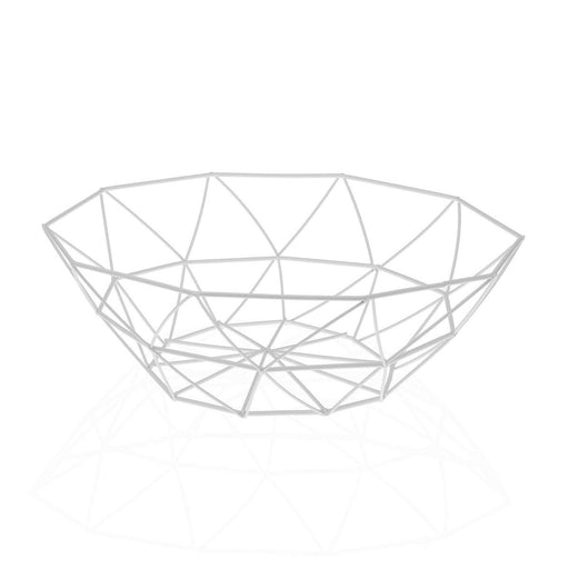 Fruit Bowl Versa Arco White Steel (27 x 8 x 27 cm)