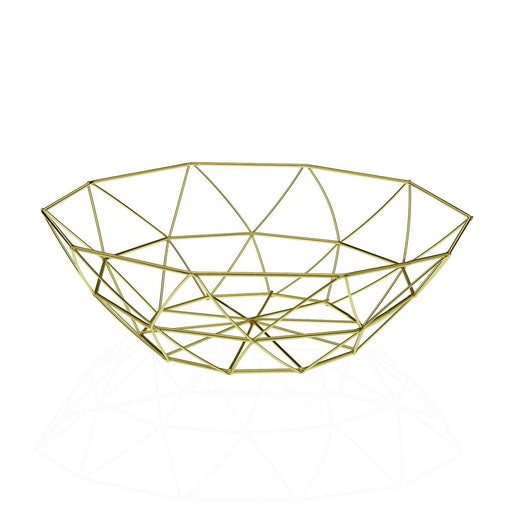 Fruit Bowl Versa Arco Golden Steel (27 x 8 x 27 cm)