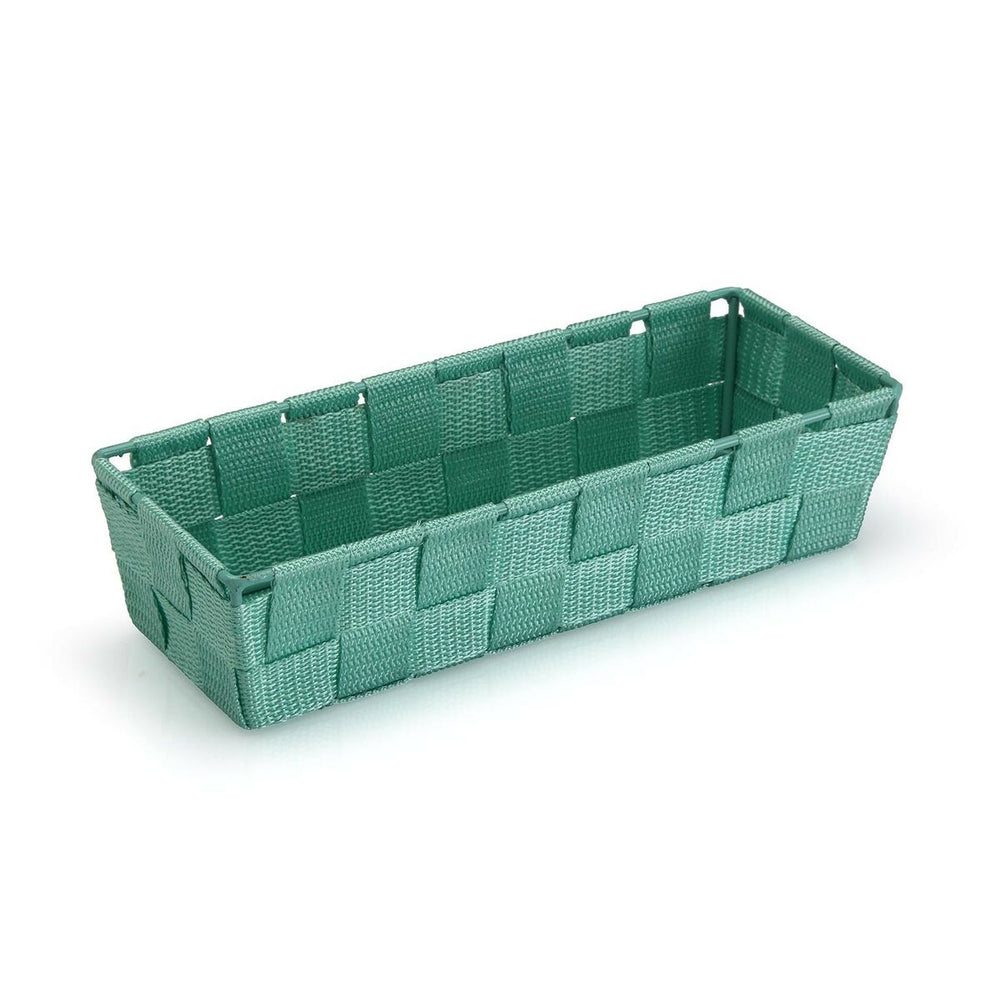 Basket Versa Rectangular Turquoise Textile 10 x 6 x 25 cm