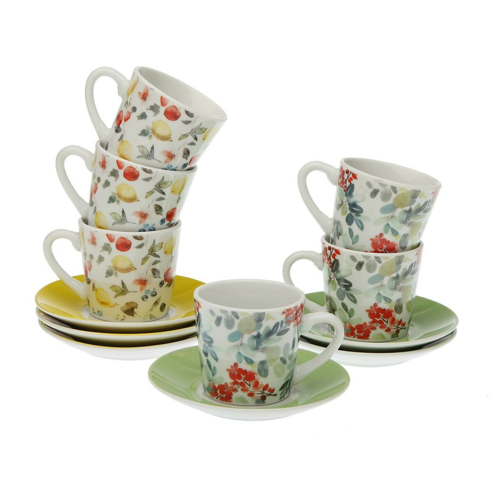 Set of 6 Cups with Plate Versa Aurora Porcelain