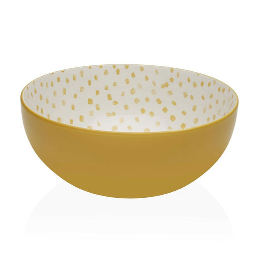 Salad Bowl Versa Yellow 22,5 x 9 x 22,5 cm Ceramic Porcelain