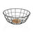 Fruit Bowl Versa Black 28 x 12 x 28 cm Wood Rubber wood Steel Iron