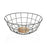 Fruit Bowl Versa Grey 28 x 12 x 28 cm Wood Rubber wood Steel Iron