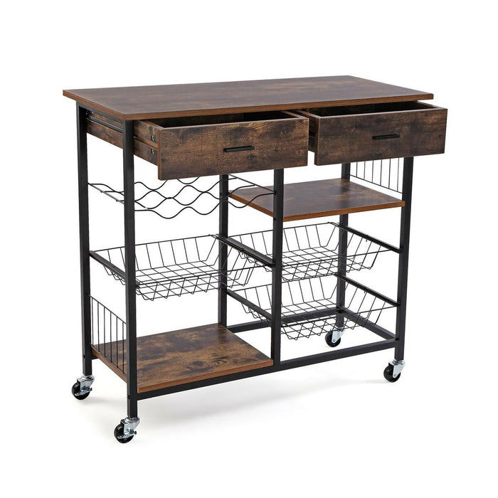 Kitchen Trolley Versa Brown MDF Wood 40 x 85 x 90 cm