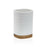 Toothbrush Holder Versa White Resin Bamboo 7,6 x 10,6 x 6,7 cm