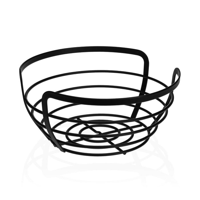 Fruit Bowl Versa Black Metal Steel 24,2 x 12 x 27 cm