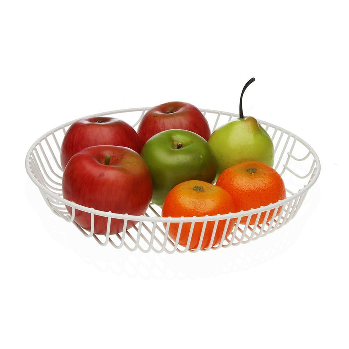 Fruit Bowl Versa White Metal Steel 30 x 4,7 x 30 cm