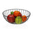 Fruit Bowl Versa Bistro Black Metal Steel MDF Wood 28 x 10 x 28 cm