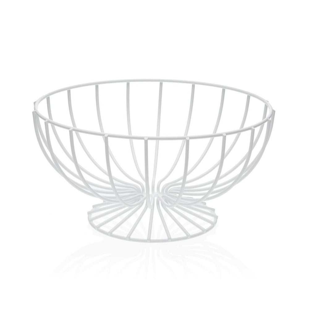 Fruit Bowl Versa White Metal Ceramic Steel 26,5 x 13,5 x 26,5 cm