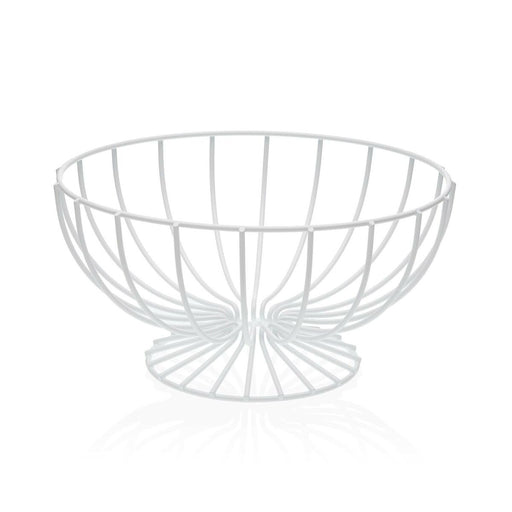 Fruit Bowl Versa White Metal Ceramic Steel 26,5 x 13,5 x 26,5 cm