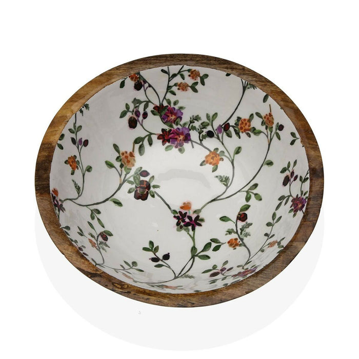 Salad Bowl Versa Flowers Porcelain Mango wood 30 x 10 x 30 cm