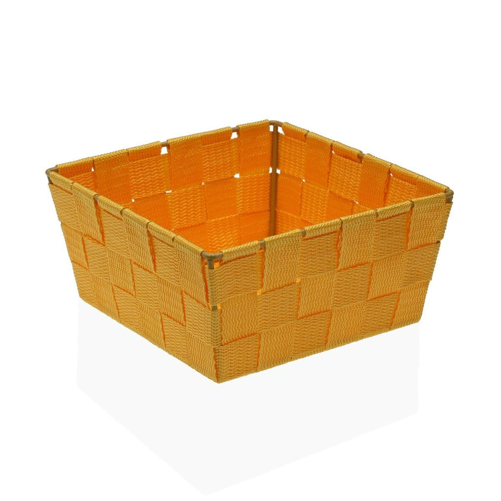 Basket Versa Flandes Yellow Textile 19 x 9 x 19 cm