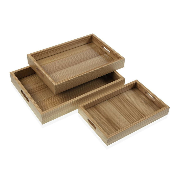 Set of trays Versa MDF Wood 30 x 5,5 x 40 cm (3 Pieces)