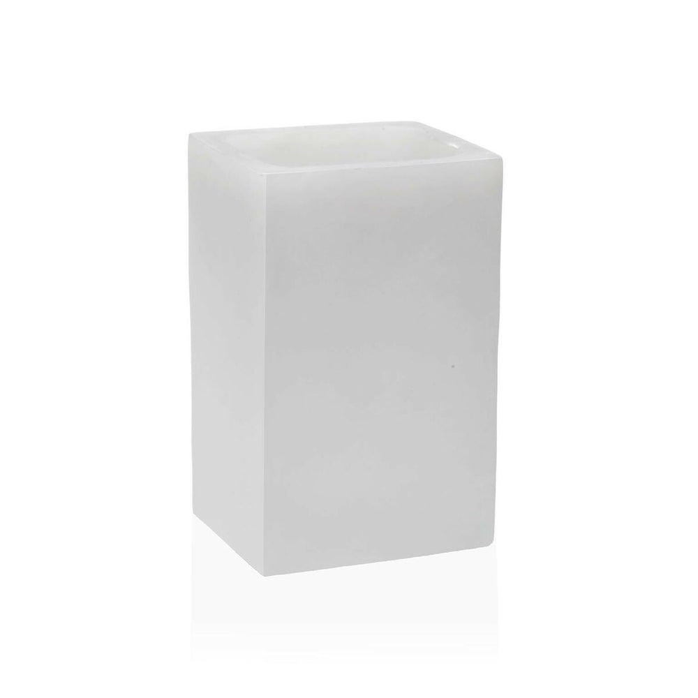 Toothbrush Holder Versa White Resin 6 x 11 x 7,2 cm