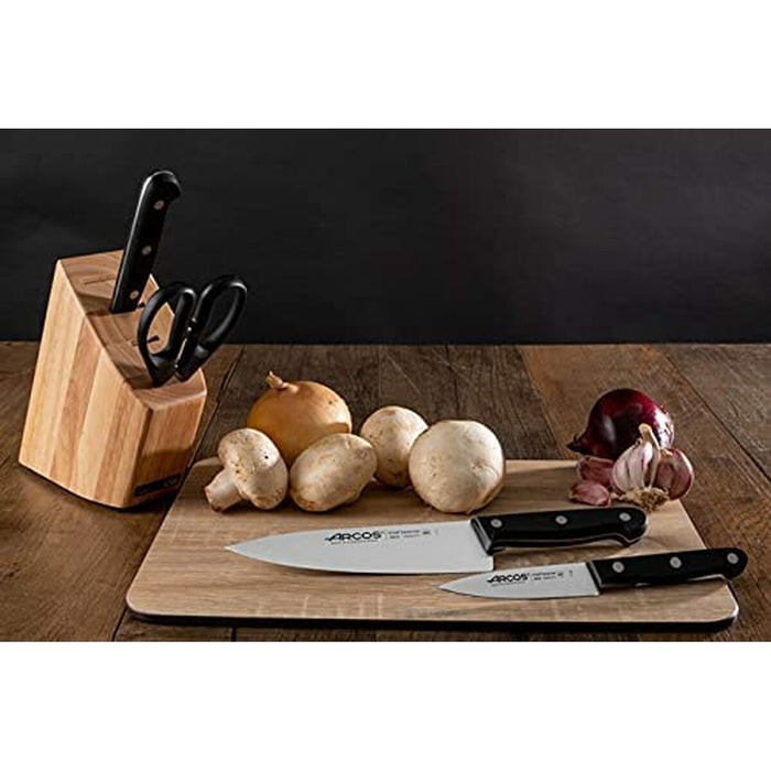 Set of Kitchen Knives and Stand Arcos Universal Black Stainless steel Rubber wood 5 Pieces 4 Pieces