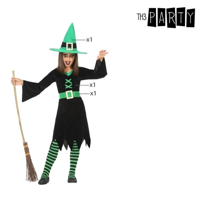 Costume for Children Witch Green (3 pcs)