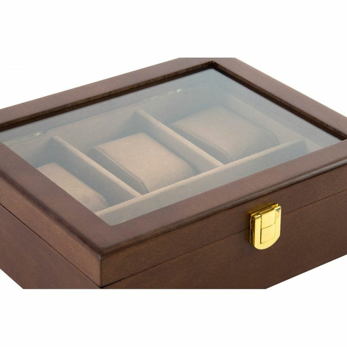 Jewelry box DKD Home Decor Brown Wood Crystal MDF Wood 21 x 18 x 8 cm