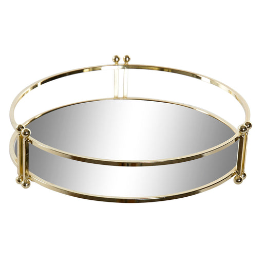 Snack tray DKD Home Decor 21,5 x 21,5 x 5,5 cm Mirror Golden Metal Glam