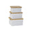 Set of Stackable Organising Boxes DKD Home Decor White Natural 42 x 31 x 24 cm