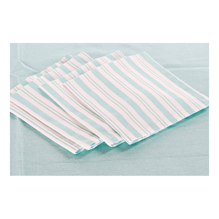 Tablecloth and napkins DKD Home Decor Cotton Mint (150 x 1 x 150 cm) (5 pcs)