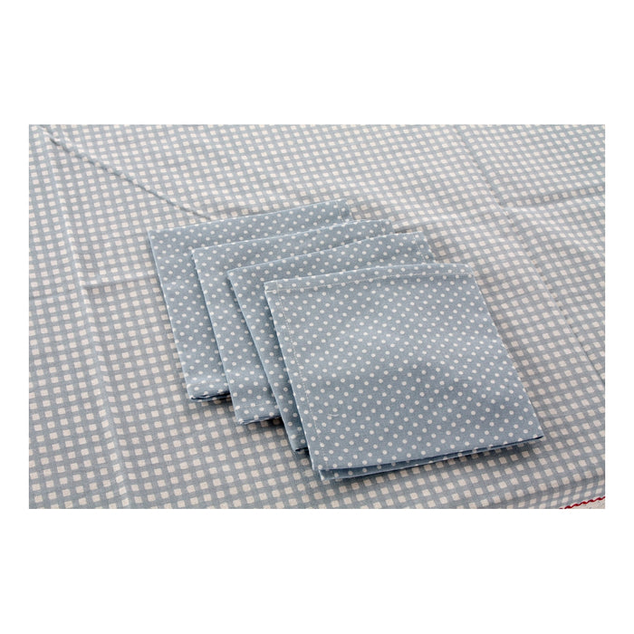 Tablecloth and napkins DKD Home Decor Love Beige Blue Cotton (150 x 1 x 150 cm) (2 pcs)