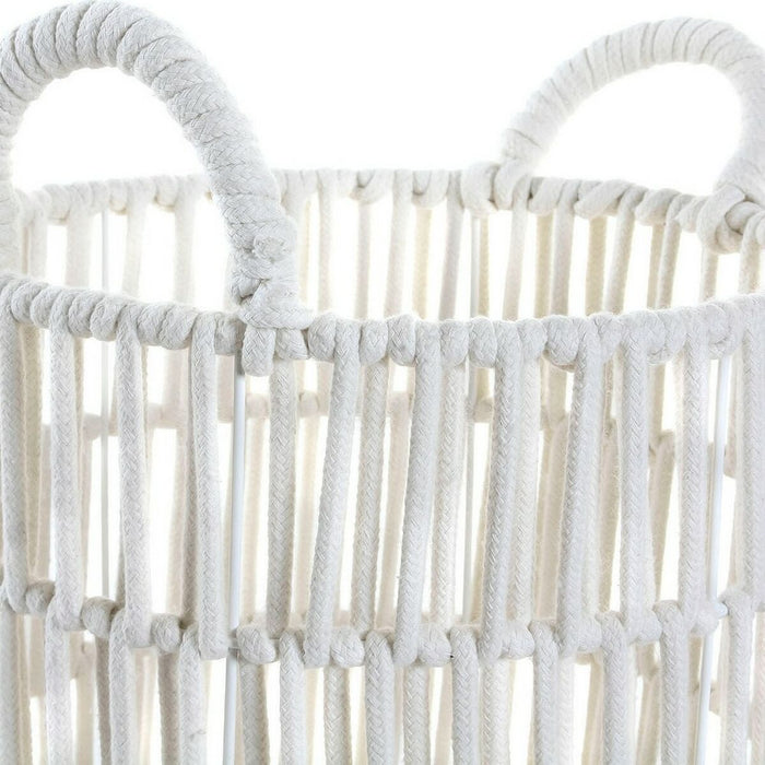 Basket set DKD Home Decor DC-180842 White 39 x 39 x 46 cm Metal Boho