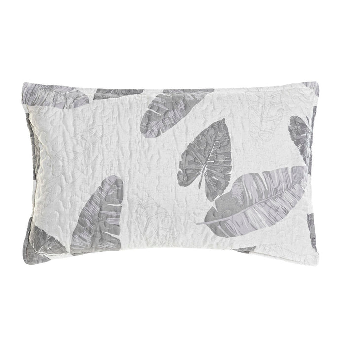 Cushion DKD Home Decor White Grey Polyester Flower (60 x 10 x 40 cm)