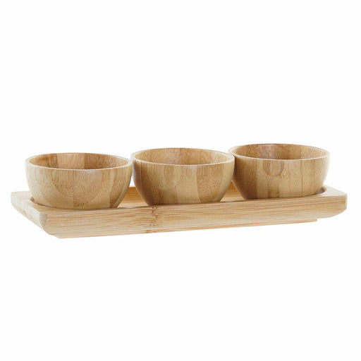 Snack tray DKD Home Decor Multicolour Natural Bamboo Rectangular 20,5 x 7 x 2 cm