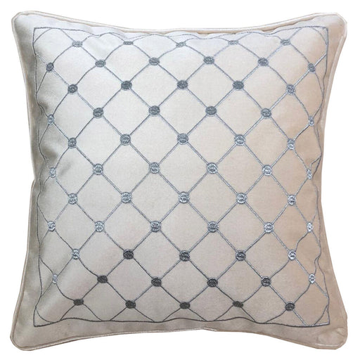 Cushion DKD Home Decor White Grey Polyester Velvet Rhombus (45 x 10 x 45 cm)